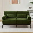 thumbnail image 6 of 59" Loveseat Sofa with USB Ports,Modern Sofa Couch 2-Seater Sofa with 2 Pillows,Cylindrical Armrests for Living Room Bedroom Apartment,Green, 6 of 7