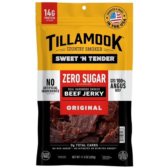 Tillamook Country Smoker Zero Sugar Sweet 'N Tender Beef Jerky, 11.3 Ounce