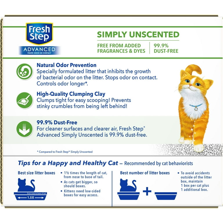 Fresh Step® Clean Paws® Simply Unscented Clumping Cat Litter, 22.5 LBS