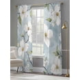 thumbnail image 4 of Gardenia Flowers Sheer Curtains for Living Room Bedroom Summer Botanical Plants Watercolor Sheer Curtains 84 Inch Long 2 Panels Set Light Filtering Curtain Window Treatments Drapes for Dining Room, 4 of 6