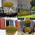thumbnail image 7 of 8 Bundles Artificial Flowers Outdoor UV Resistant Fake Plastic Camellia Flowers Faux Greenery Shrubs Indoor Outside Home Office Wedding Garden Décor(Orange), 7 of 7