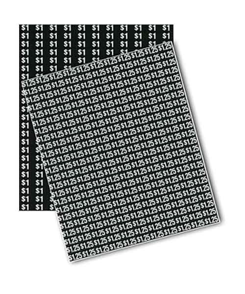 $1,$1.25,$1.50 small 3/4" X 9/16" stick on 390 price labels for vending Black 