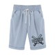thumbnail image 5 of Pantalones Cortos de Verano para las Mujeres de Cintura Alta Estampado Elástico Cordón de Cintura, Casual Bolsillos Pantalones de Pijama, 5 of 5