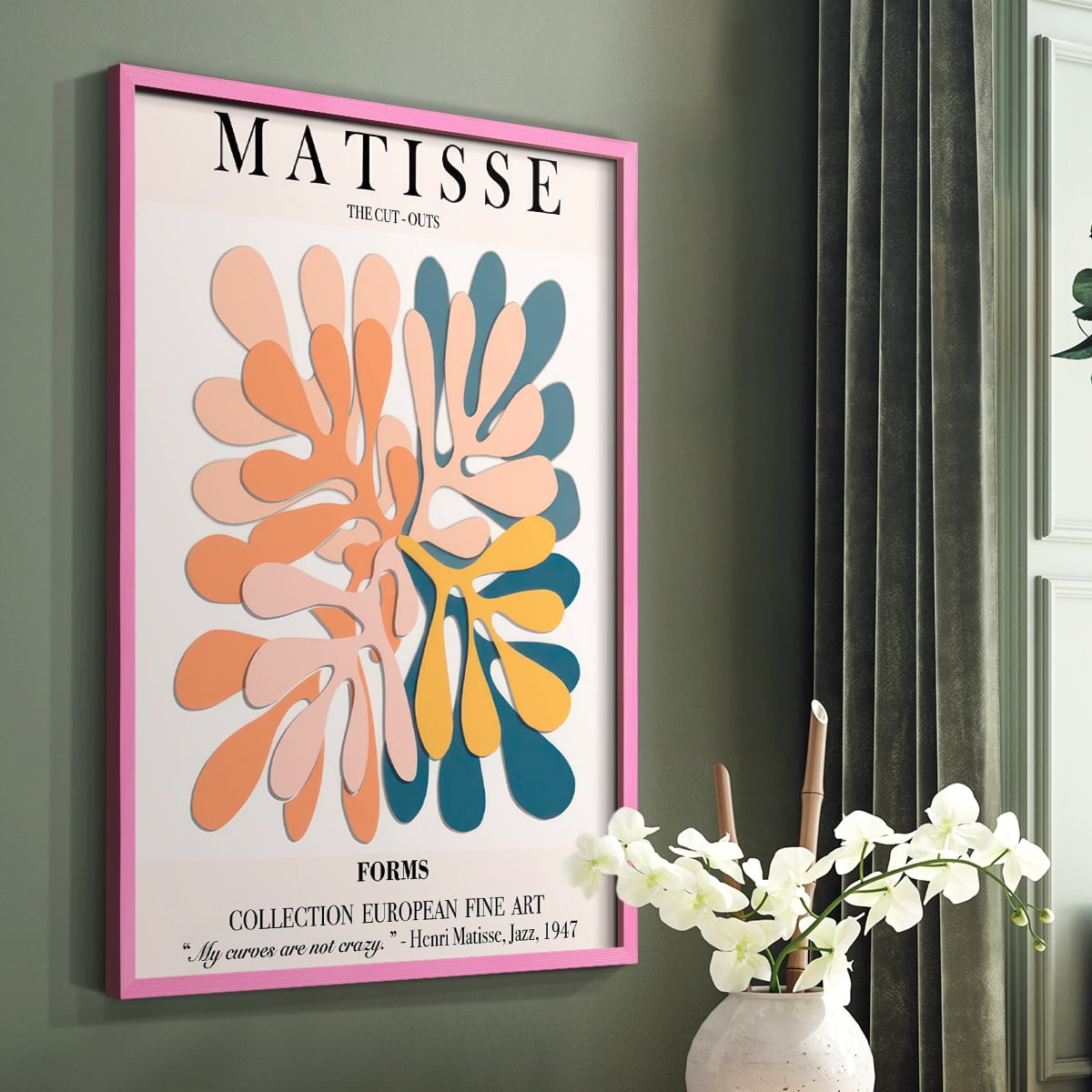 Matisse CXCIV Framed Print in Pink Solid Wood 8 x 10 Framed Print