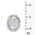 thumbnail image 3 of 10k Yellow Gold Oval White Topaz And Diamond Earrings, 3 of 4