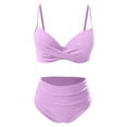 thumbnail image 3 of Summersalt swimsuits for women High Waist Bikini Strappy Tankini Top And Swim Bottoms Solid Color Two Piece Swimsuit For Beach Pool Girls plus Size Guard Bathing Suit Bathing Suit Top for Juniors Tan, 3 of 4
