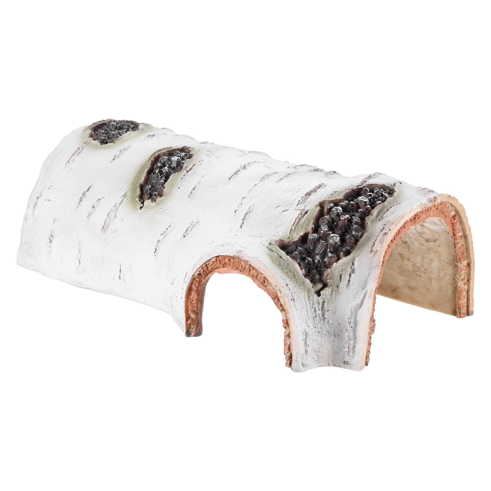 1-Pack Reptile Hide Basking Platform, Large White Resin Reptile Tank Decor, Bearded Dragon Tank Accessories for Turtle, Gecko