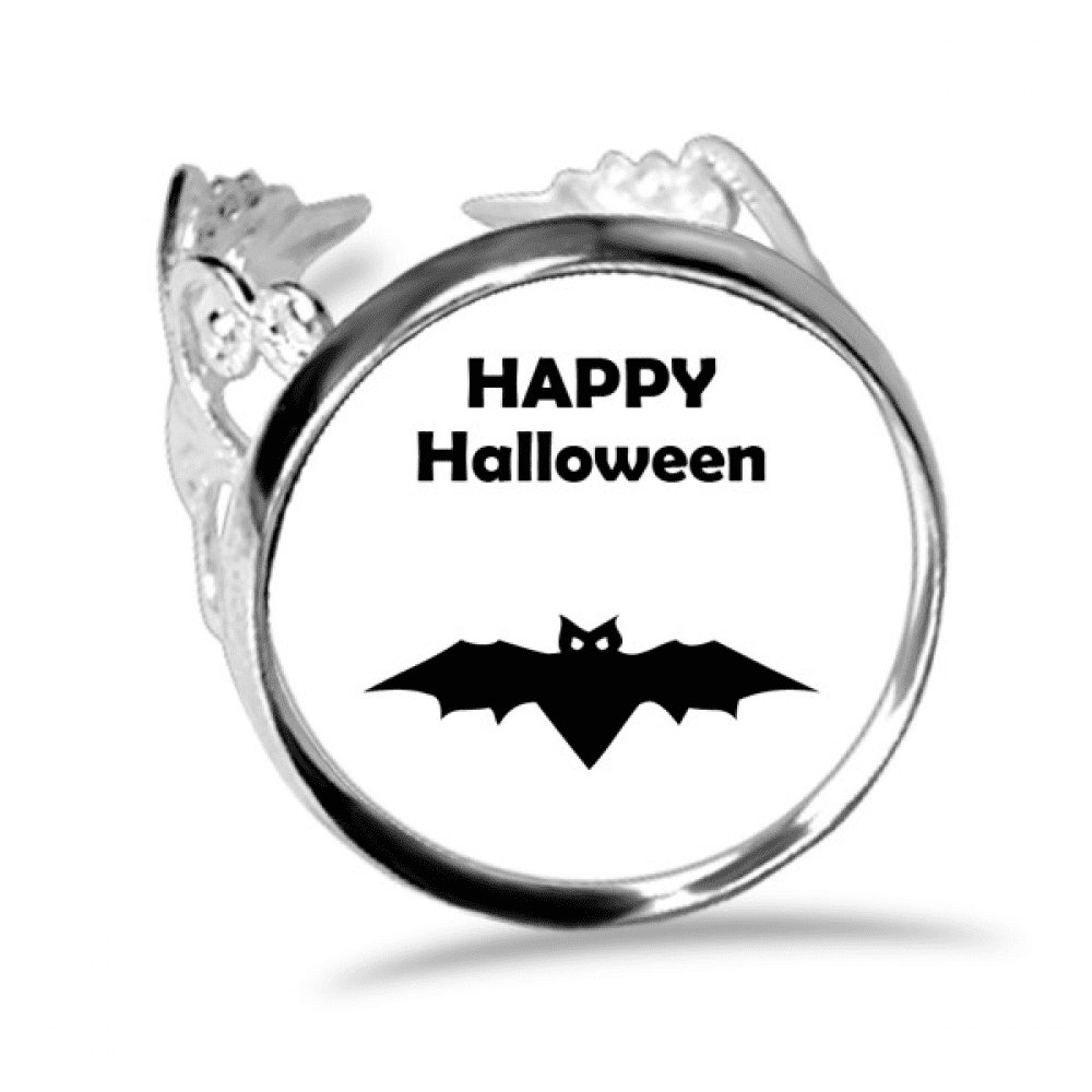 bat happy fear halloween ring adjustable love wedding engagement