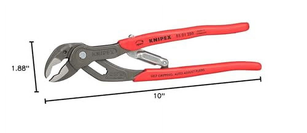KNIPEX Tools - Auto Adjusting Water Pump Pliers (8501250US), 10 inches, Red C94