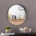 thumbnail image 3 of Meubles SEI Miroir Mural Rond avec Étagère Antique Noir/naturel, 3 of 8