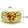 thumbnail image 2 of Womens Gold Ring 316L Stainless Steel Anillo Color Oro Para Mujer Ninas Acero Inoxidable with Top Grade Crystal in Topaz Rufus, 2 of 4