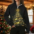 thumbnail image 3 of Hvot&aat Ladies Funny Xmas Polo Shirts Quarter Flap Zip Long Sleeve Sweatshirt Trendy Holiday Sport Pullover, 3 of 5