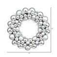thumbnail image 2 of Vickerman 12" Silver Shiny and Matte Ball Wreath, 2 of 2