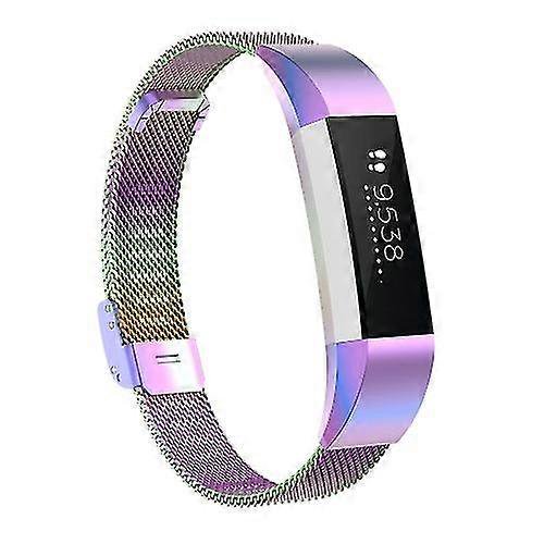 (Colorful)For Fitbit Alta / Alta Hr / Ace Watch Button Mesh Metal Replacement Strap Watchband NCIJ