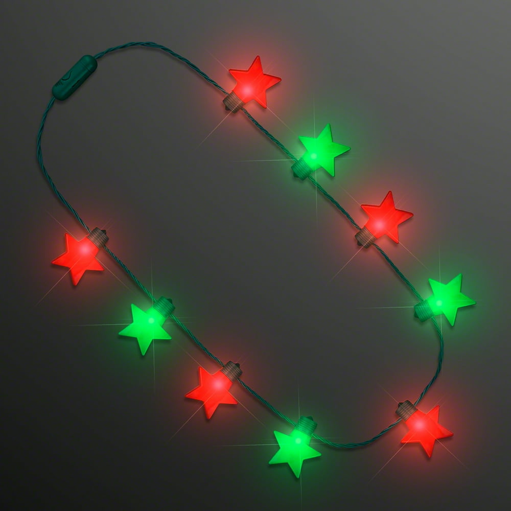 Flashingblinkylights Christmas Stars Led Light Up Necklace By