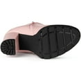 thumbnail image 5 of DARING DIVA Chunky High Heel Platform Zipper Chelsea Boots Pink 7, 5 of 7