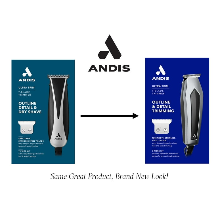 Andis, T-Blade Trimmer Kit, 7-Piece, Includes 2 Guards with 10