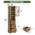 thumbnail image 4 of Uforic 68"H Bathroom Storage Cabinet with Adjustable Shelf & Door, Drawer Storage Cabinet, Brown, 4 of 8
