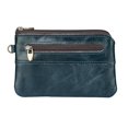 thumbnail image 1 of 1 billetera retro para hombre, monedero portátil, multifunción, con cremallera, soporte para banco, color azul, 1 of 3