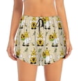 thumbnail image 2 of Picia Gnomes Bees And Sunflowers Pattern Women's 2 in 1 Athletic Running Shorts High Waisted Workout Casual Gym Sweat Shorts with Comfy Liner Zipper Pockets-X-Large, 2 of 9