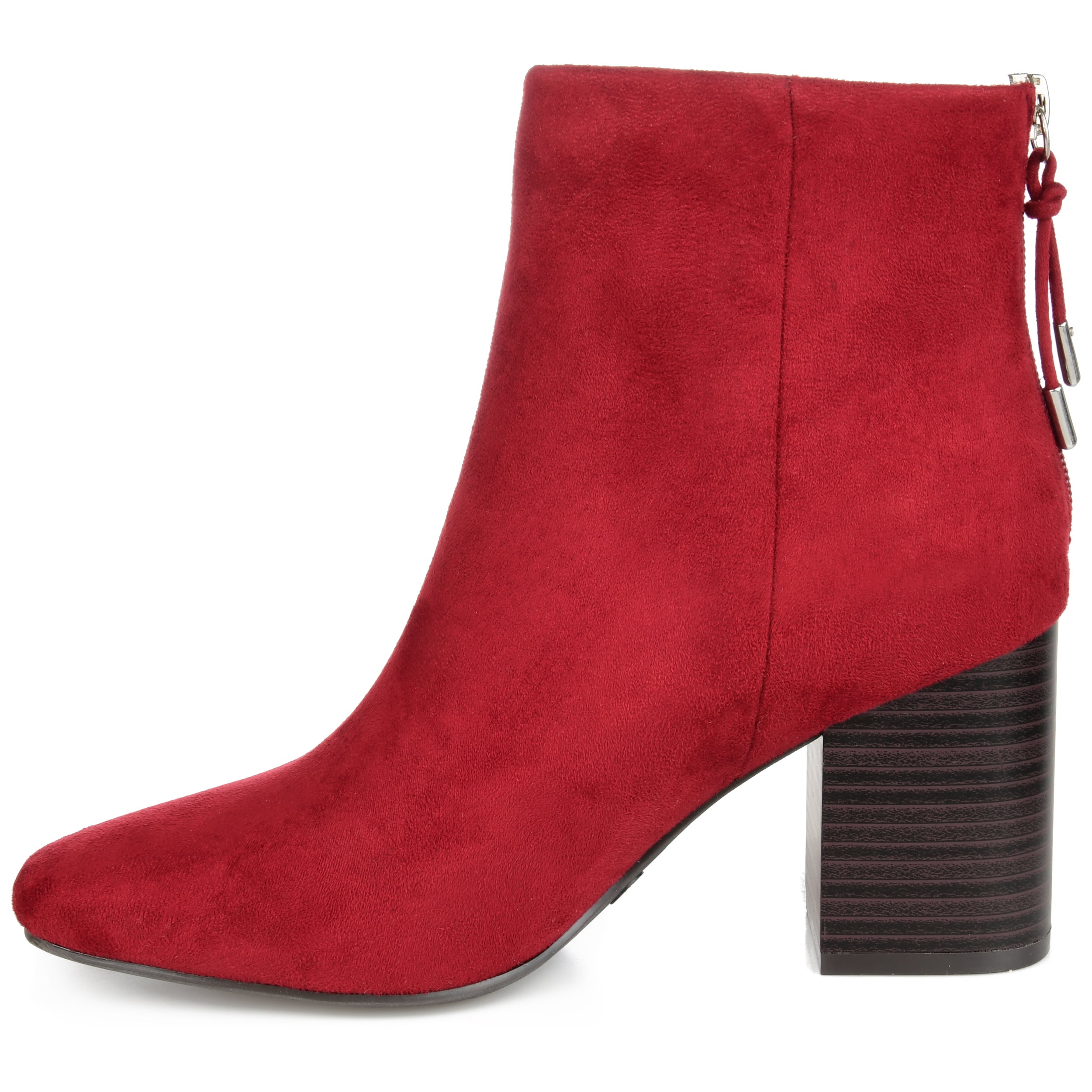 Journee Womens Audrina Back Heel Zip Stacked Heel Booties