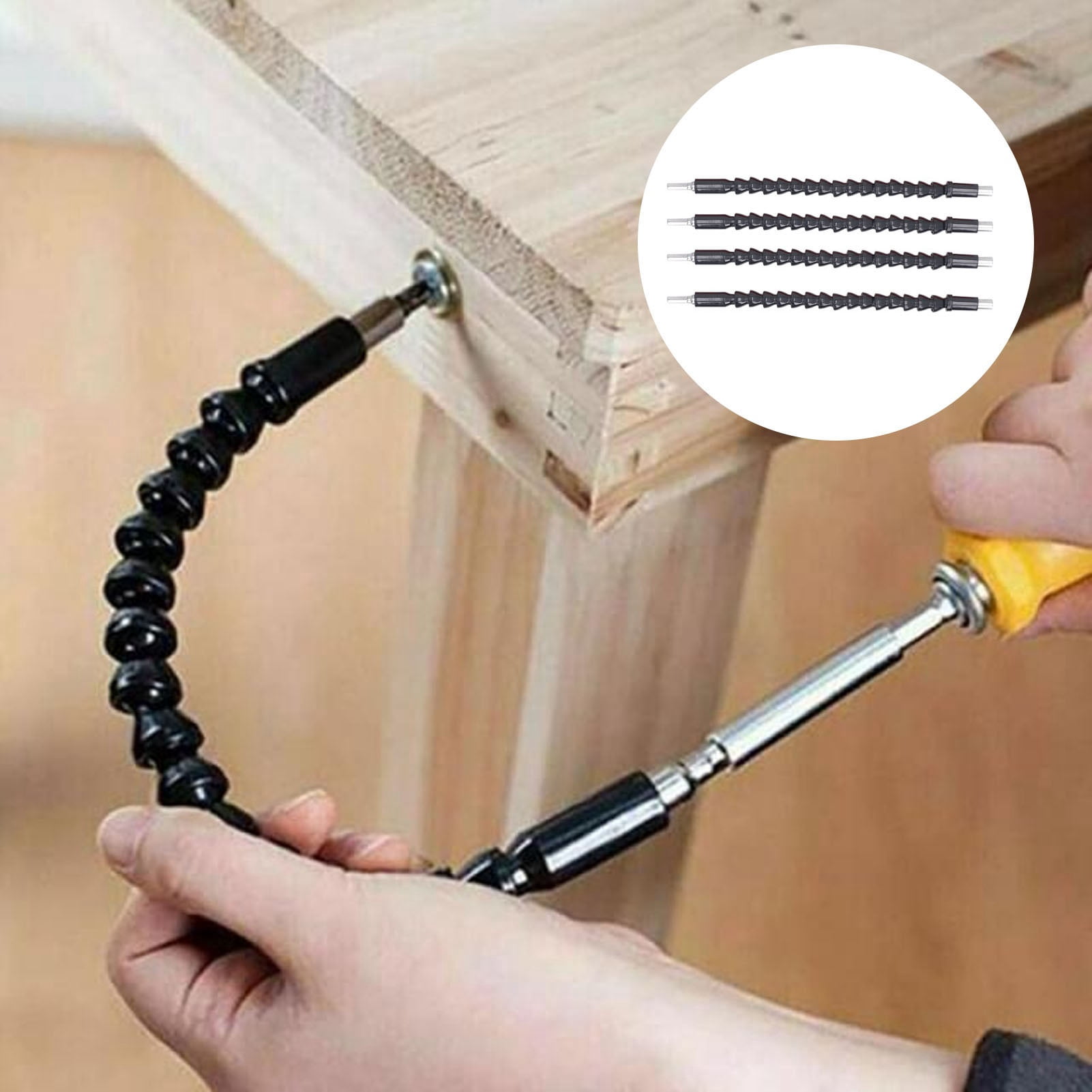 JelBo 11.8" Flexible Shaft Drill Bit Extension – 1/4" Hex Shank Bendable Extension With Magnetic Bit Holder For Screwdrivers & Cordless Drills (Blue)