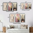 thumbnail image 4 of Designart "Retro Architecture in Art Nouveau Colors I" Modern Geometric Wall Art Set Of 3 - Pink Abstract Gallery Wall Set For Home Decor, 4 of 7