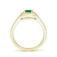thumbnail image 2 of ANGARA Lab Grown Classic Oval Emerald Halo Ring with Diamond Accents for Women in 14K Yellow Gold (Size-6x4mm) | May Birthstone Jewelry for Her | Lab-Grown Emerald Engagement Ring, 2 of 7