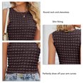 thumbnail image 3 of Camiseta sin mangas para mujer, cuello redondo, cuadros 3D, ajuste delgado, color puro, chaleco sin mangas de verano para uso diario, 3 of 7