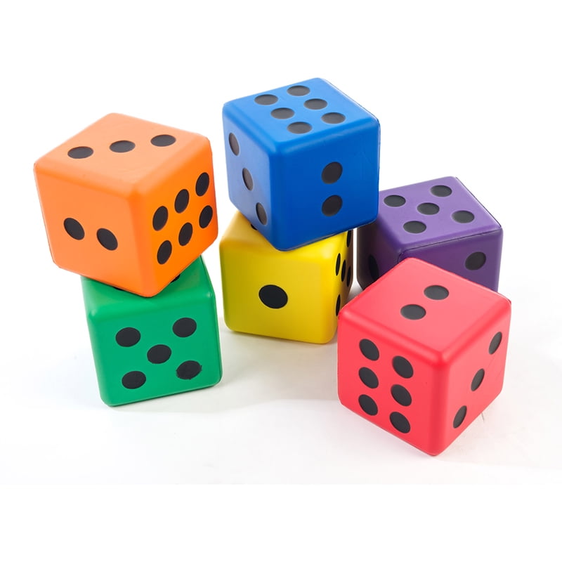 JUMBO DICE 3 1/2IN RAINBOW SET