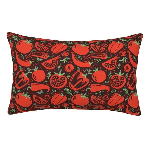 Balery Tomatoes And Chili Funda de Cojín Estampada, Regalos para Mujeres, Regalos de Amor para Ella, Regalos para Novia o Esposa, Funda de Almohada-20"x30"