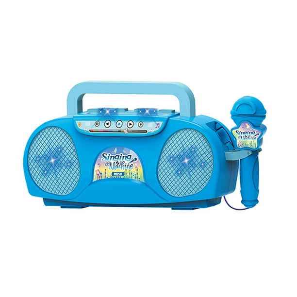 Micrófono para niños, máquina de karaoke, minialtavoz, regalos de cumpleaños, portátil, educativo Azul