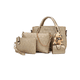 thumbnail image 1 of Juego 4 Bolsos Mujer Cartera Tote Cosméticos Tarjetero Oso Xtellar Color Dorado, 1 of 4