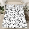thumbnail image 2 of Manfei Farm Aniaml Horse Full Size Sheets,Rustic Western Trbal Bed Sheets,White Gray Sheet Sets For Boys Kids,Luxury Bedroom Decor,4-Piece, 2 of 7