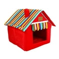 thumbnail image 1 of Maison pour Chien Portable Détachable avec Cheminée Lit pour Petits Chiens et Chats Taille TP (Rouge), 1 of 4