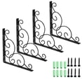 thumbnail image 1 of Soporte de estante de pared de 4 piezas, soportes de estante de pared de metal de 20 cm x 20 cm Soporte triangular para tienda de taller de cocina (negro) ShuxiuWang 9024715426741, 1 of 1