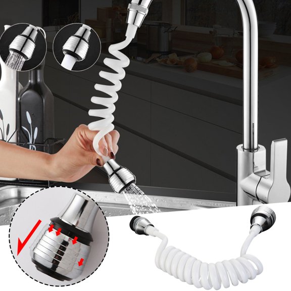 Clearance Under $1.99! 1PC Faucet Extender, 360° Rotatable Water Filter Sprayer for Kitchen Sink, ABS, for Home & Kitchen, (30-140cm, Silver)