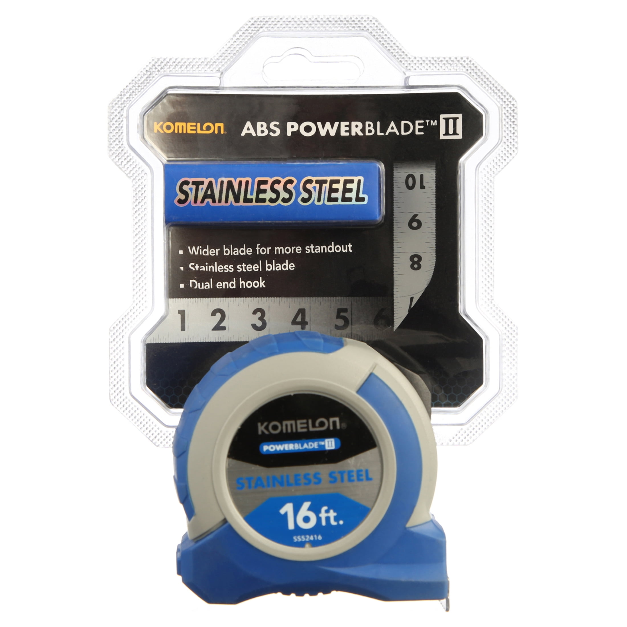 Komelon 25ft ABS Powerblade II Tape Measure (inch/engineer) Black 52425IE