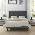 thumbnail image 2 of Costway Full Size Upholstered Platform Bed Button Tufted Headboard Mattress Foundation, 2 of 10