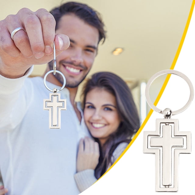 TIMIFIS Key Chain Small Gift Car Bag Pendant Metal Rotating Keychain Chain Exquisite Keychain Car Accessories