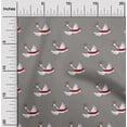 thumbnail image 1 of oneOone Cotton Silk Medium Gray Fabric White Bird Craft Projects Decor Fabric Printed By The Yard 42 Inch Wide, 1 of 4