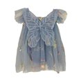 thumbnail image 3 of Curuila Infant Toddler Girls Mesh Dress Flutter Sleeve Floral Embroider Square Neck Party Fashionable Dresses For Girls Size 6-12 Months, 3 of 7