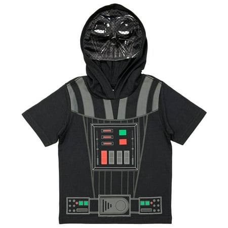 Star Wars Toddler Boys' Darth Vader Hooded Tee with Mask (2T)