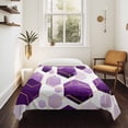 thumbnail image 4 of Purple Geometric Tapestry for Bedroom Wall Hanging Tapestry, Gold White Hexagon Modern Ceiling Backdrop Tapestries Poster Blanket Wall Decor for Teens Room Living Room Dorm 51" x 59", 4 of 8