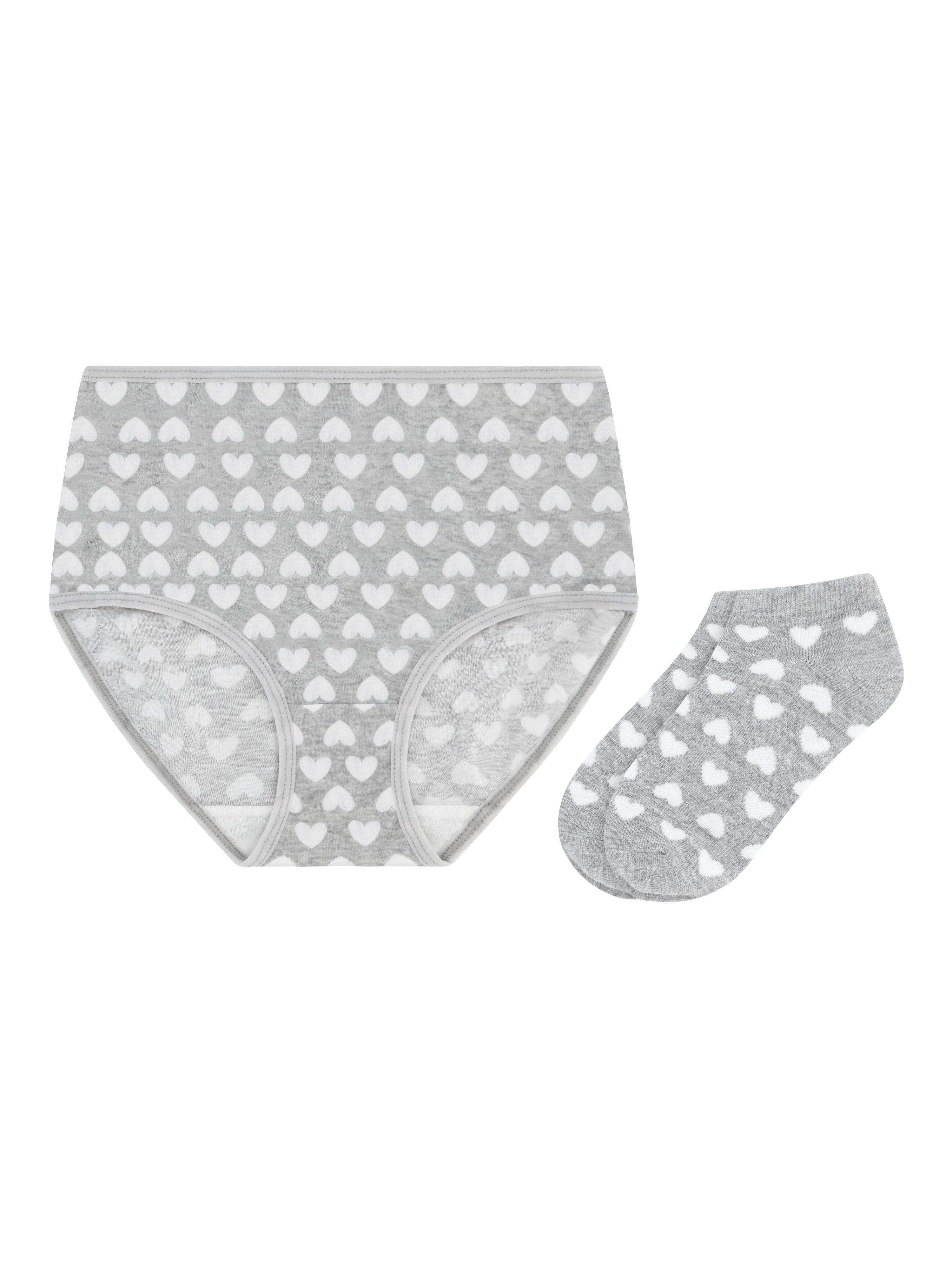 Wonder Nation Girls Cotton Underwear & Socks Bundle, 14-Pack, Sizes 4-16