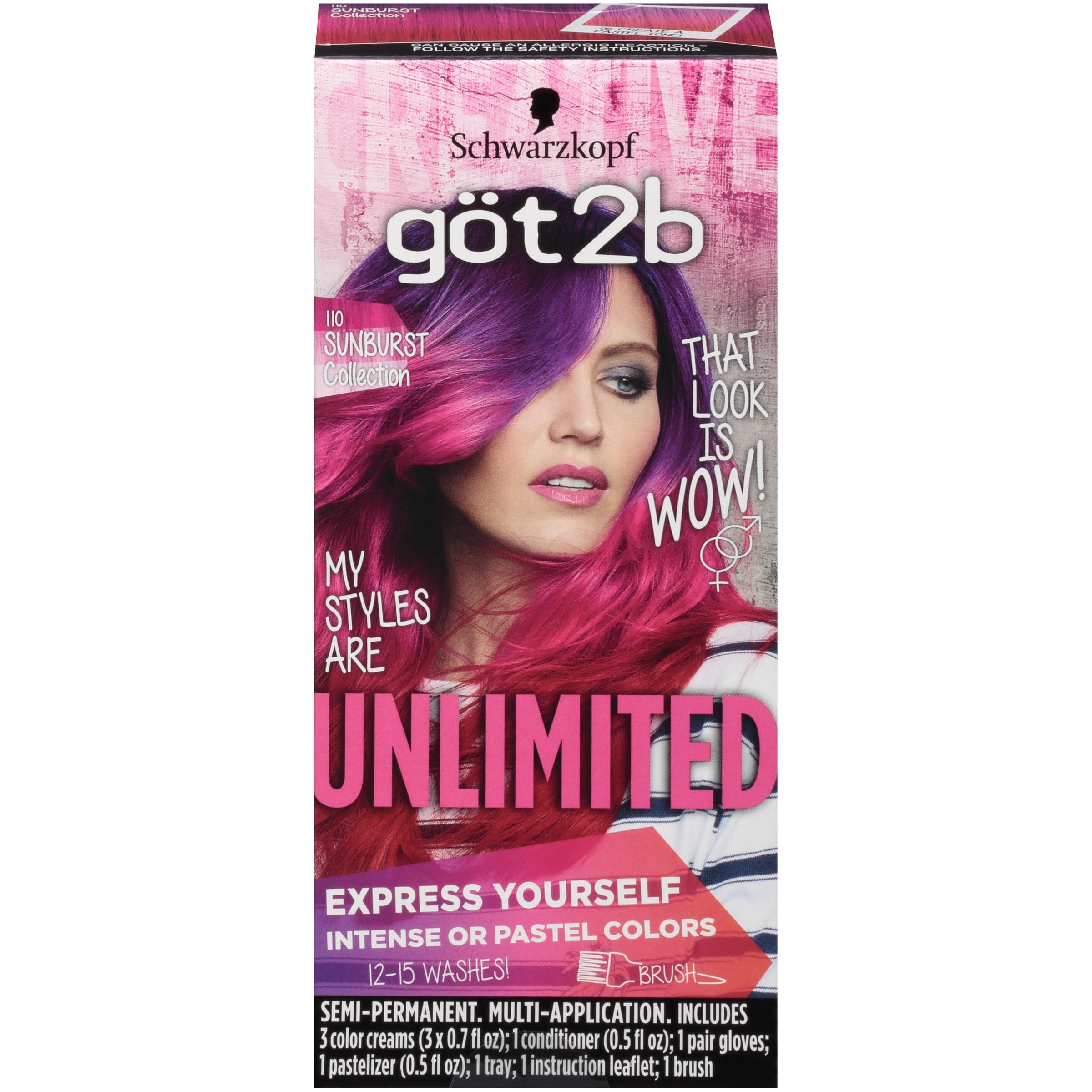 Schwarzkopf Got2b Unlimited Semi-Permanent Hair Color, 110 Sunburst