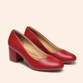 thumbnail image 3 of Zapatos de Tacón para Mujer DREAM PAIRS Talla 7.5 Tacones Gruesos Rojos, 3 of 8