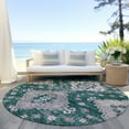 thumbnail image 6 of Addison Rugs Chantille Indoor/Outdoor Traditional Medallions Emerald Washable Round Rug, 8' x 8', 6 of 6