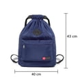 thumbnail image 4 of Bolsa de gimnasio bolsa de gimnasio con bolsillo exterior mochila de saco de gimnasio con cordón ajustable para mujeres y hombres Xemadio 221369-1, 4 of 9