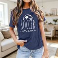thumbnail image 2 of Wang6 Women's Plus Size Graphic Tees Summer Soccer Mom Letter Printed Loose Fit Tops Trendy Short Sleeve Going out T Shirts 0629LiNavy S, 2 of 4